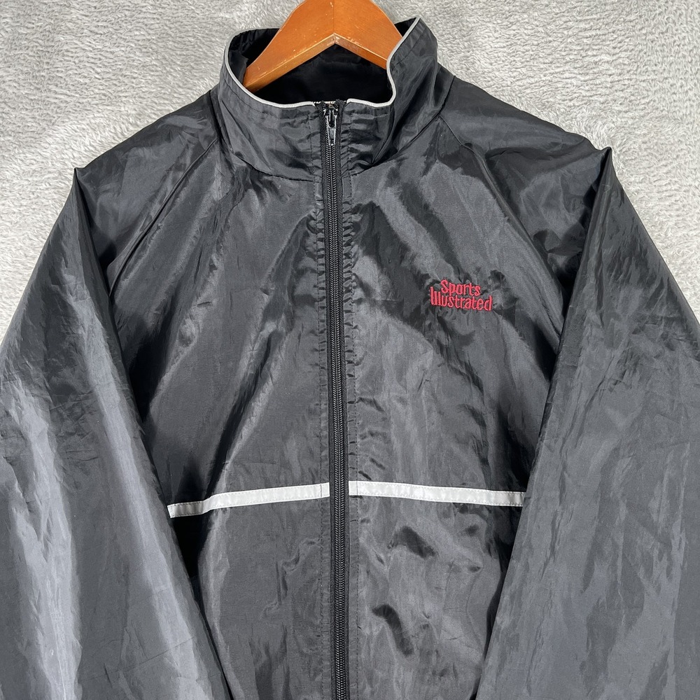 Sports Illustrated Windbreaker‎ Jacket Mens XL Reflective Full Zip Lightweight